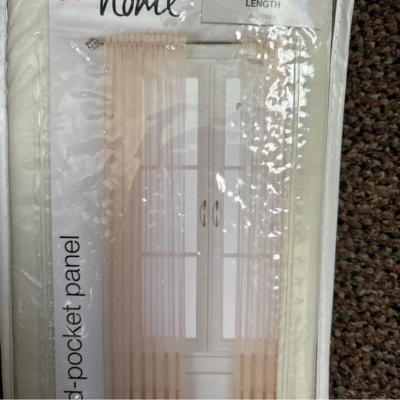 NEW Vintage JC PENNEY HOME COLLECTION LISETTE CURTAIN PANEL CREAM 60" X 63” - Picture 3 of 4